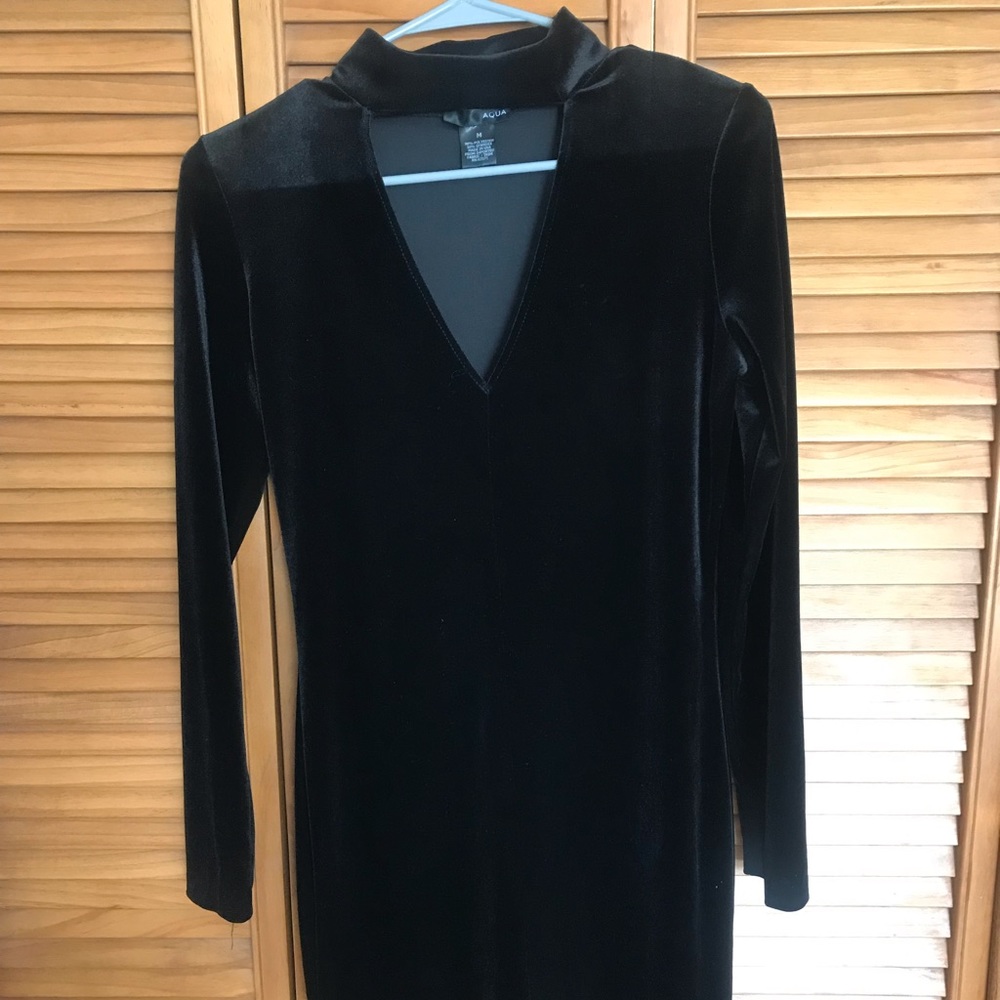 Black Velvet Aqua Dress